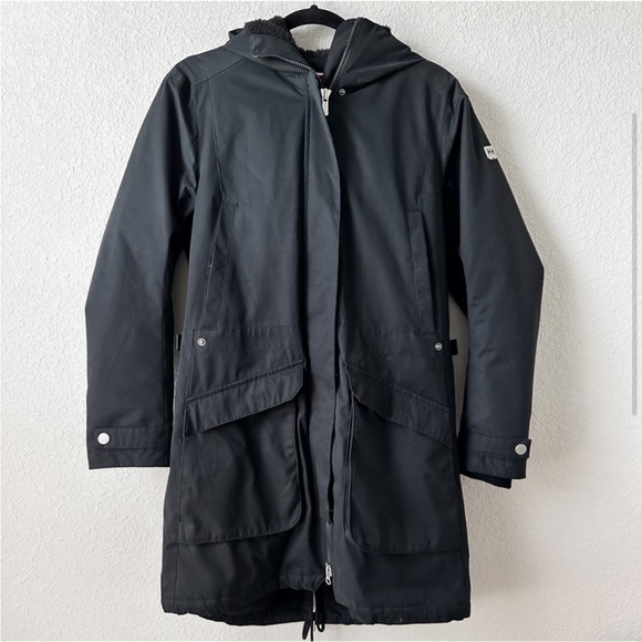 Helly Hansen Jackets & Blazers - Helly Hansen Black Long Winter Fur Lined Hooded Coat Insulated Waterproof
